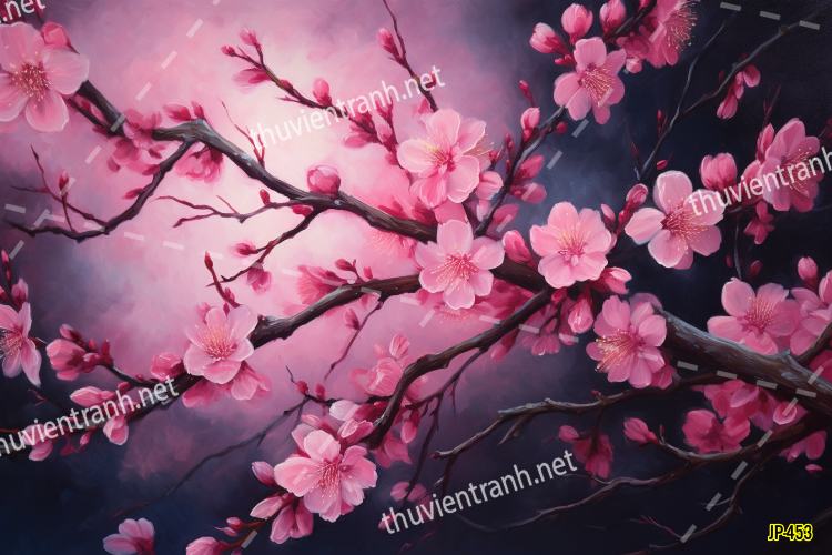Tranh dán tường hoa anh đào-JP-453 - Tranh tường chất lượng cao